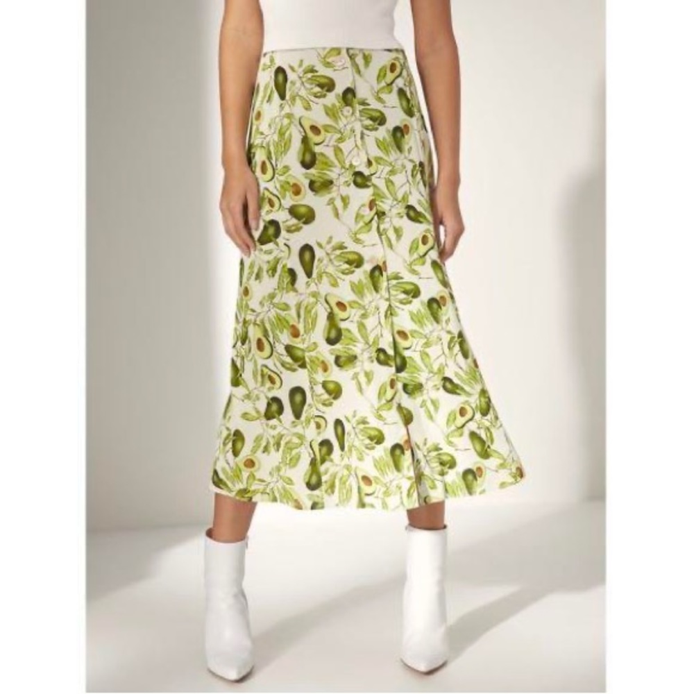 aritzia amelie midi skirt avocado print size s